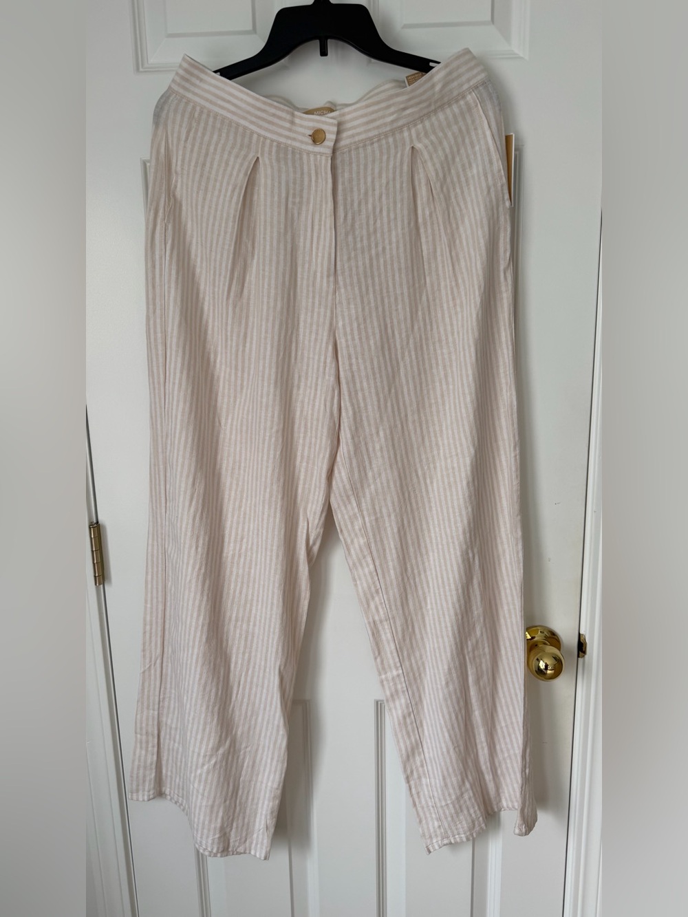 Michael Kors Cream Wide-Leg Linen-Blend Pants. Size 8. Brand new.